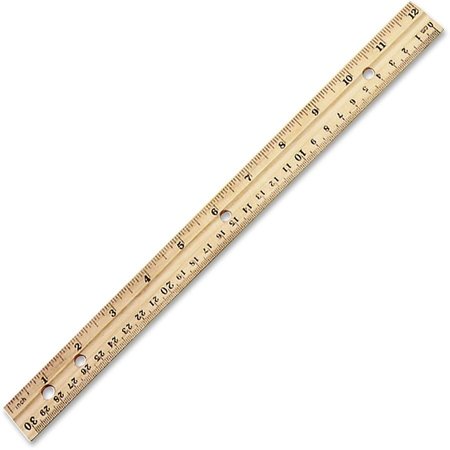 CLI Ruler, 12", 1/16" and mm, Natural Finish, 36/BX, Wood PK LEO77120